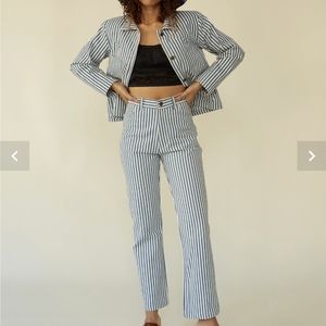 🆕 Lykke Wullf SET- RANCH CHORE JACKET (M) & JUNE PAINTER PANT (6) -STRIPE DENIM